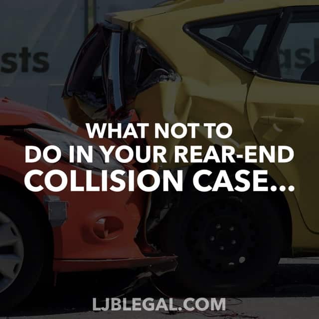 What NOT TO DO in Your Rear-End Accident Case in Louisiana