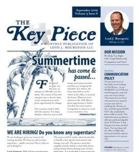 2019 September “The Key Piece” Newsletter