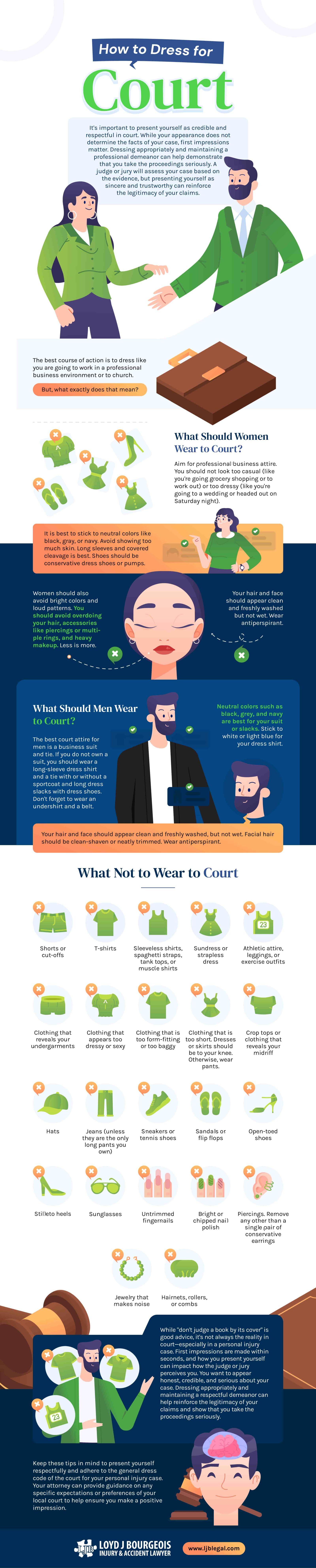 What to Wear to Court Infographic